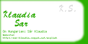 klaudia sar business card