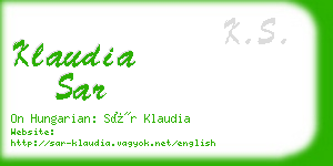 klaudia sar business card